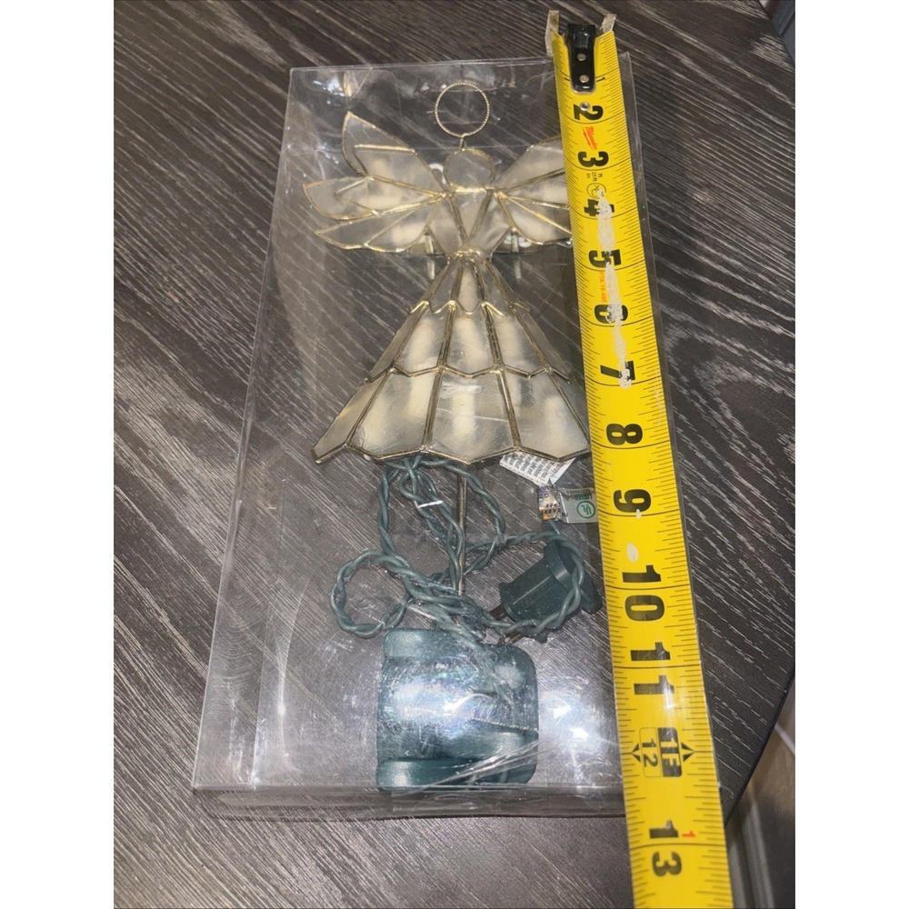 Angel Tree Topper White Gold Metal Frame‎ 10.9 In Ht Lights Up - Picture 3 of 4